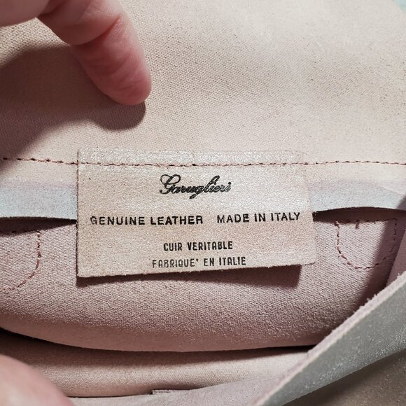 GARUGLIERI Italian Leather Belt Bag Waist Fanny Pack Purse Pastel Pink 7" x 4.5" - Picture 11 of 14